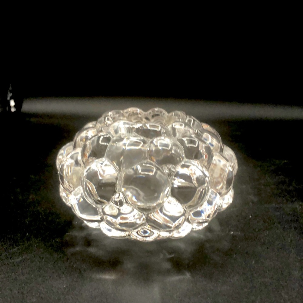 Orrefors Signed  RASPBERRY BUBBLE CANDLE HOLDER Votive Tealight